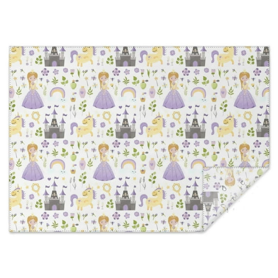 Princess Unicorn Pattern Rectangle Tablecloth 60"x84",Waterproof Polyester Rectangle Table Cloth, Wipeable Spillproof Polyester Tablecloth for Dining, Camping, Indoor and Outdoor