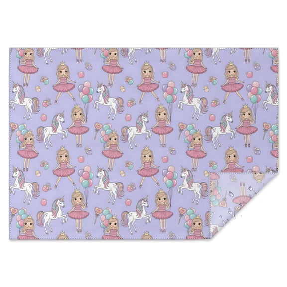 Princess and Unicorn Pattern Rectangle Tablecloth 60"x84",Waterproof Polyester Rectangle Table Cloth, Wipeable Spillproof Polyester Tablecloth for Dining, Camping, Indoor and Outdoor