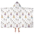 thumbnail image 1 of Princess Unicorn Star Pattern Hooded Bath Towel，50"x30" for Ages 3 To 12 Kids, Quick Dry Lightweight Soft Microfiber Hood Beach Towel Cover Up for Kids, 1 of 7
