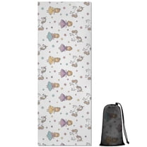 Princess Unicorn Star Pattern Hot Yoga Mat Towel Non Slip for Hot Yoga - Quick-Drying Yoga Mat Cover with 4 Corner Pockets with Travel Bag - Hot Yoga Towel Non Slip 70"x26"