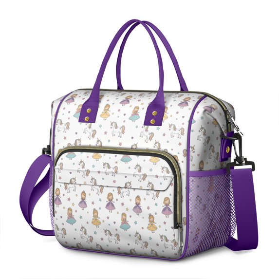 Princess Unicorn Star Pattern Womens Lunch Box for Work,Insulated Large Lunch Bag for Tween and Teen,Loncheras Para Mujer,Leakproof Adult Lunch Bag for Work,Beach,Travel,Picnic,Camping
