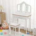 Princess Vanity Set for Toddlers Kids Vanity with 3 Mirror & Light