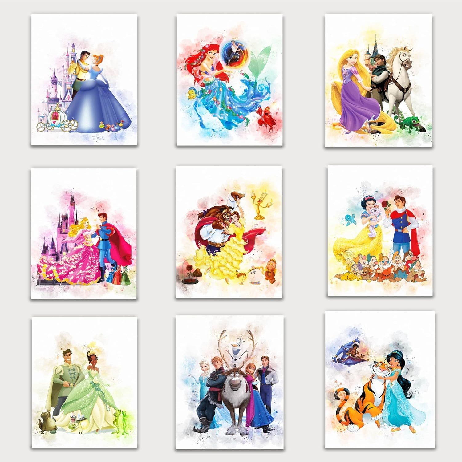 Disney Princess Watercolor Wall Art