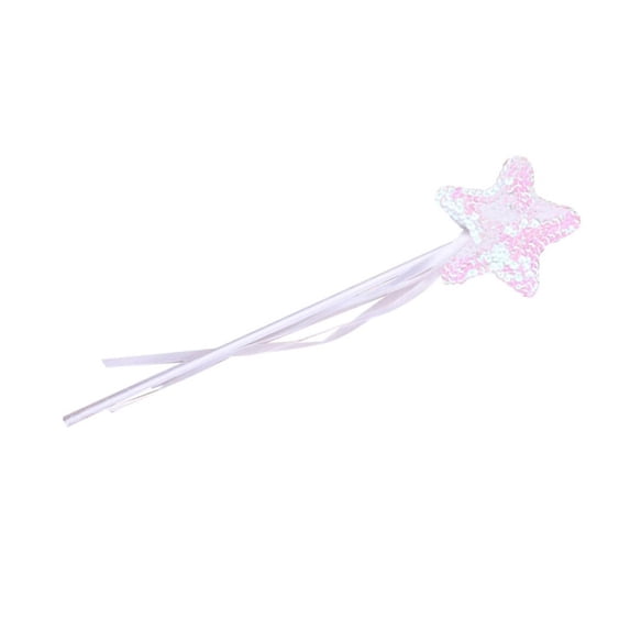 Princess Wand for Girls with Glitter Star Design and Flowing Ribbon Streamers, Magic Fairy Wand Toy for Birthday Party, Dress Up Play and Holiday Events