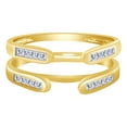 thumbnail image 1 of Princess White Cubic Zirconia Solitaire Enhancer Guard 10k Yellow Gold Ring Size - 11, 1 of 3