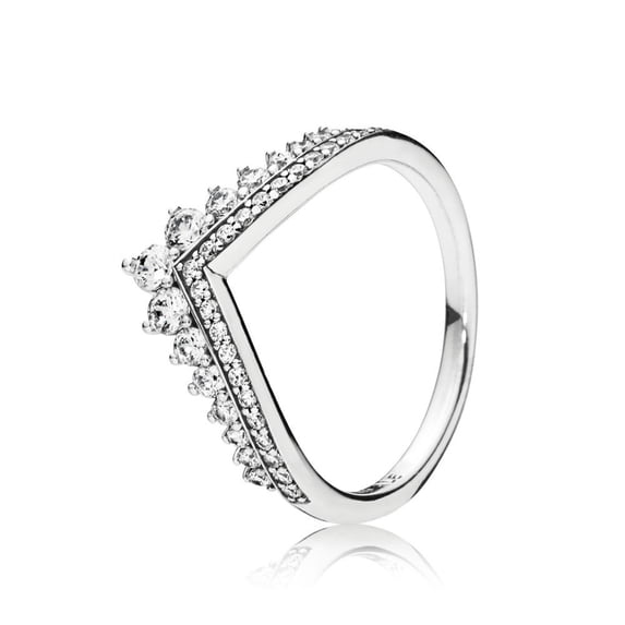 Pandora Princess Wish Silver Ring Size 6 With Clear CZ 197736CZ-52