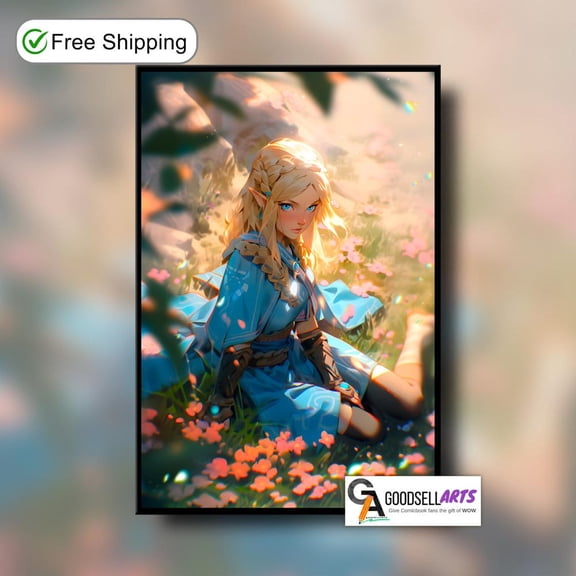 Princess Zelda Poster Print Legend Of Zelda Art Zelda Wall Art Print Gamer Room Decor Zelda Fan Gift Breath Of The Wild Poster Wall Art
