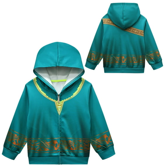 Princess Zip up Hoodie for Girls Long Sleeve Cartoon Sweatshirts, Size 2-8Y