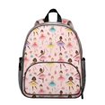 thumbnail image 1 of Princess and Ballerina Pink Pattern Backpack for School, Cute School Bag with Adjustable Shoulder Straps and Padded Back, 13.8"x11.4"x6", 1 of 5