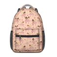 thumbnail image 1 of Princess and Ballerina Pink Pattern Backpack for School, Cute School Bag with Adjustable Shoulder Straps and Padded Back, 15.3"x11"x6.7", 1 of 5