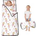 thumbnail image 1 of Princess and Ballerina White Pattern Teens Toddler Nap Mat with Pillow, Sleeping Mat Bag for Preschool Daycare 60"x20", 1 of 6