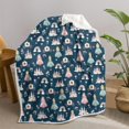 thumbnail image 1 of Princess and Carriage Blue Pattern Soft Sherpa Fleece Throw Blanket, Warm Cozy Plush Blanket for Sofa Bed Couch, All Season, 30"x40", 1 of 5
