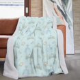 thumbnail image 1 of Princess and Carriage Blue Pattern Soft Sherpa Fleece Throw Blanket, Warm Cozy Plush Blanket for Sofa Bed Couch, All Season, 60"x80", 1 of 5