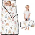 thumbnail image 1 of Princess and Carriage White Pattern Teens Toddler Nap Mat with Pillow, Sleeping Mat Bag for Preschool Daycare 50"x20", 1 of 6