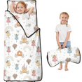 thumbnail image 1 of Princess and Carriage White Pattern Teens Toddler Nap Mat with Pillow, Sleeping Mat Bag for Preschool Daycare 60"x20", 1 of 6