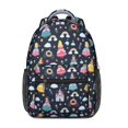 thumbnail image 1 of Princess and Castle Blue Pattern Backpack for School, Cute School Bag with Adjustable Shoulder Straps and Padded Back, 15.3"x11"x6.7", 1 of 5