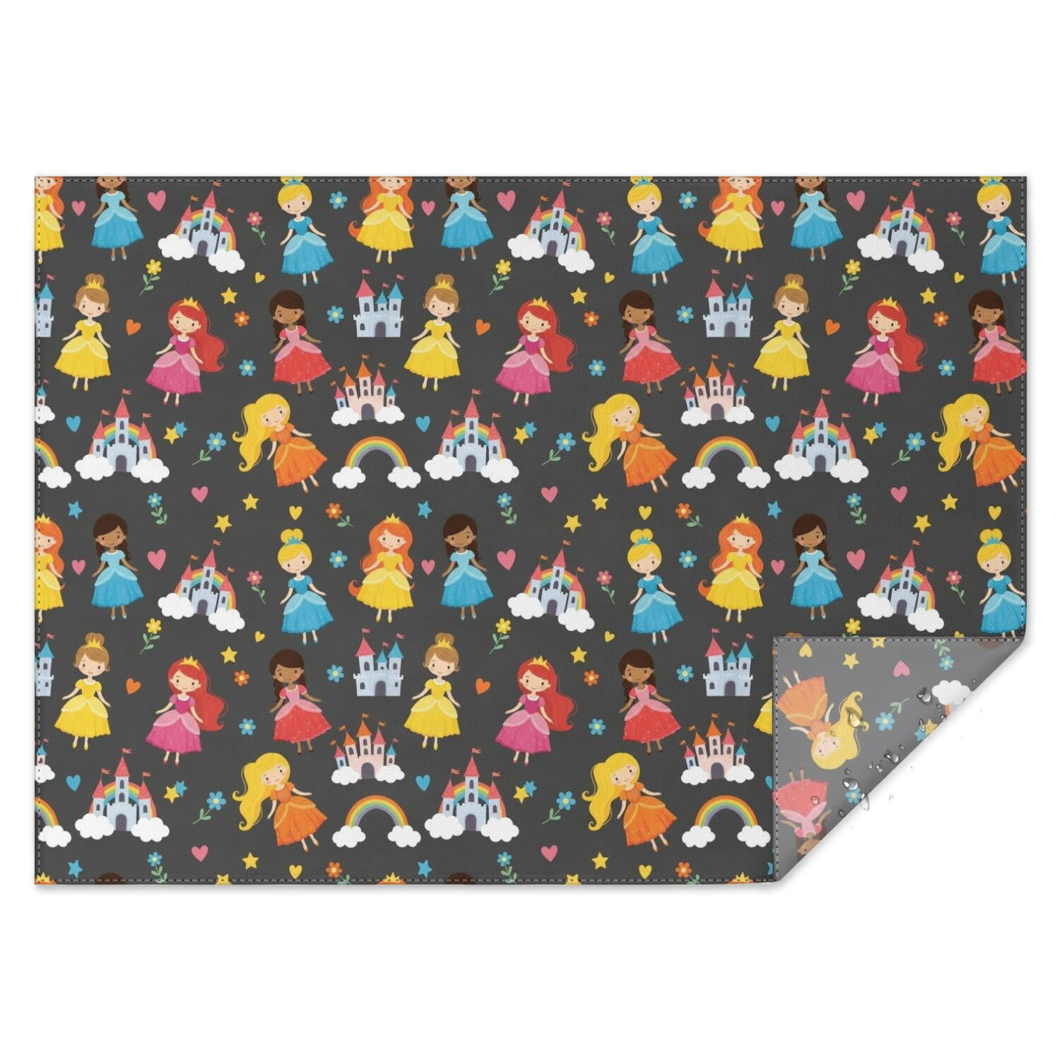 Princess and Castle Gray Pattern Waterproof Tablecloth, Rectangular ...