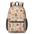 thumbnail image 1 of Princess and Castle Pink Pattern 17" Waterproof Oxford School Backpacks for Teens, S-Shape Padded Straps, for School, Travel, Hiking, Camping, 1 of 4