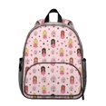 thumbnail image 1 of Princess and Castle Pink Pattern Backpack for School, Cute School Bag with Adjustable Shoulder Straps and Padded Back, 13.8"x11.4"x6", 1 of 5