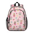 thumbnail image 1 of Princess and Castle Pink Pattern Backpack for School, Cute School Bag with Adjustable Shoulder Straps and Padded Back, 15"x11.42"x5.5", 1 of 5