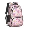 thumbnail image 1 of Princess and Castle Pink Pattern Backpack for School, Cute School Bag with Adjustable Shoulder Straps and Padded Back, 16.9"x12.6"x5.9", 1 of 5