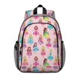 thumbnail image 1 of Princess and Dress Pink Pattern Backpack for School, Cute School Bag with Adjustable Shoulder Straps and Padded Back, 15"x11.42"x5.5", 1 of 4