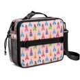 thumbnail image 1 of Princess and Dress Pink Pattern Insulated Lunch Bag with Shoulder Strap and Bottle Holder,Bento School Lunch Bag Box,11x9.5x3.5 Inches, 1 of 5