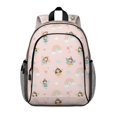 thumbnail image 1 of Princess and Fairy Pink Pattern Backpack for School, Cute School Bag with Adjustable Shoulder Straps and Padded Back, 15"x11.42"x5.5", 1 of 5
