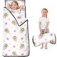 thumbnail image 1 of Princess and Fairy White Pattern Teens Toddler Nap Mat with Pillow, Sleeping Mat Bag for Preschool Daycare 60"x20", 1 of 5