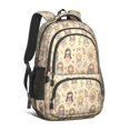 thumbnail image 1 of Princess and Flower Beige Pattern Cute School Backpack Bag with Padded Back and Adjustable Shoulder Straps 16.9 X 12.6 X 5.9 Inches, 1 of 5