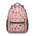 thumbnail image 1 of Princess and Girl Pink Pattern Backpack for School, Cute School Bag with Adjustable Shoulder Straps and Padded Back, 15.3"x11"x6.7", 1 of 5