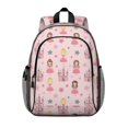 thumbnail image 1 of Princess and Star Pink Pattern Backpack for School, Cute School Bag with Adjustable Shoulder Straps and Padded Back, 15"x11.42"x5.5", 1 of 3