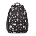 thumbnail image 1 of Princess and Swan Black Pattern Backpack for School, Cute School Bag with Adjustable Shoulder Straps and Padded Back, 15.3"x11"x6.7", 1 of 5