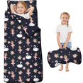 thumbnail image 1 of Princess and Swan Black Pattern Teens Toddler Nap Mat with Pillow, Sleeping Mat Bag for Preschool Daycare 60"x20", 1 of 6