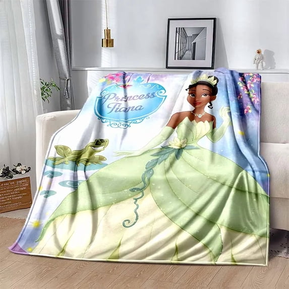 Princess and The Frog Party Supplies, Soft Warm Blanket Blanket Ultra-Soft Throw Tiana Blanket Blankets for Bedding Blanket
