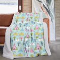 thumbnail image 1 of Princess and Unicorn Blue Pattern Soft Sherpa Fleece Throw Blanket, Warm Cozy Plush Blanket for Sofa Bed Couch, All Season, 60"x80", 1 of 5