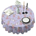 thumbnail image 1 of Princess and Unicorn Pattern Round Tablecloth 60"x60",Wrinkle Wipeable Table Cloth for Kitchen Dining Room Picnic Patio Party, 1 of 6