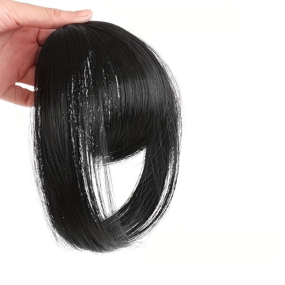 Princess cut bangs piece, forehead hairpin, natural cheek modification, trimmable synthetic wig