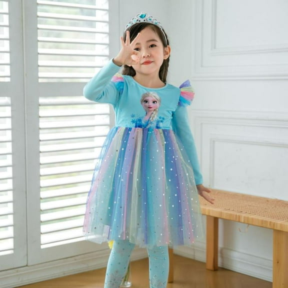 Princess elsa Dress Up for Little Girls Birthday Dresses Party Christmas Costumes