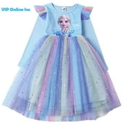 Princess elsa Dress Up for Little Girls Birthday Dresses Party Christmas Costumes