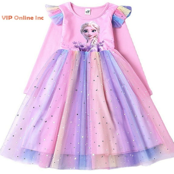 Princess elsa Dress Up for Little Girls Birthday Dresses Party Christmas Costumes