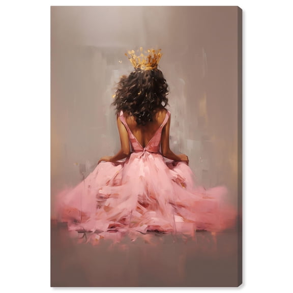 Princess in Pink Canvas Ebony Portrait Art by Art Remedy, Gallery Wrapped, 16" x 24"
