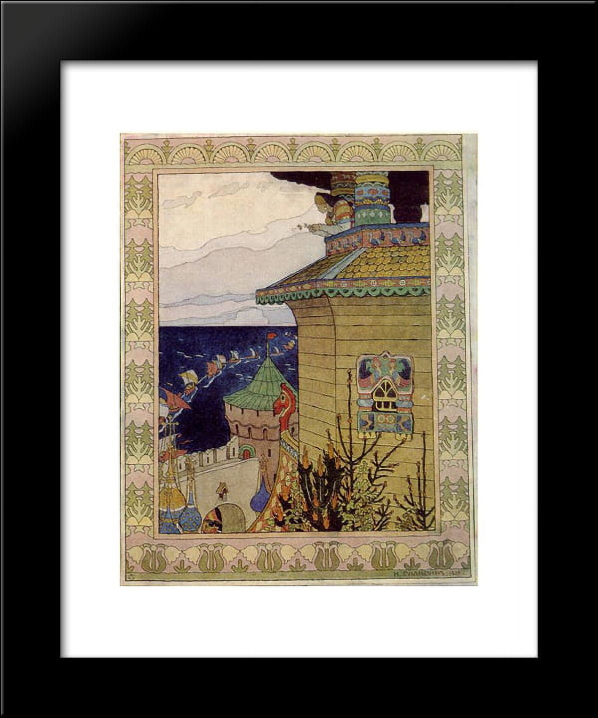 Princess in the prison tower. Illustration of the Russian fairy