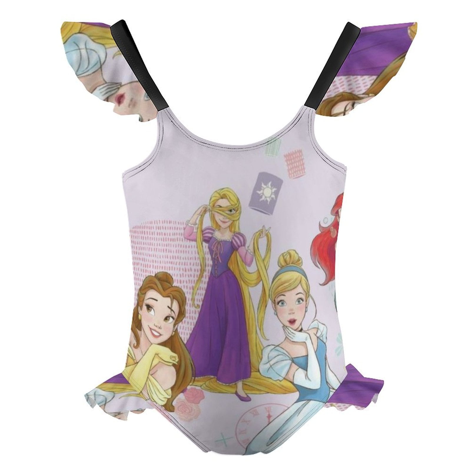 Girls Cute Summer Vacation Princess Onesie Swimsuit