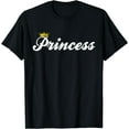thumbnail image 1 of Princess with Crown funny Princess T-Shirt Black Small, 1 of 4