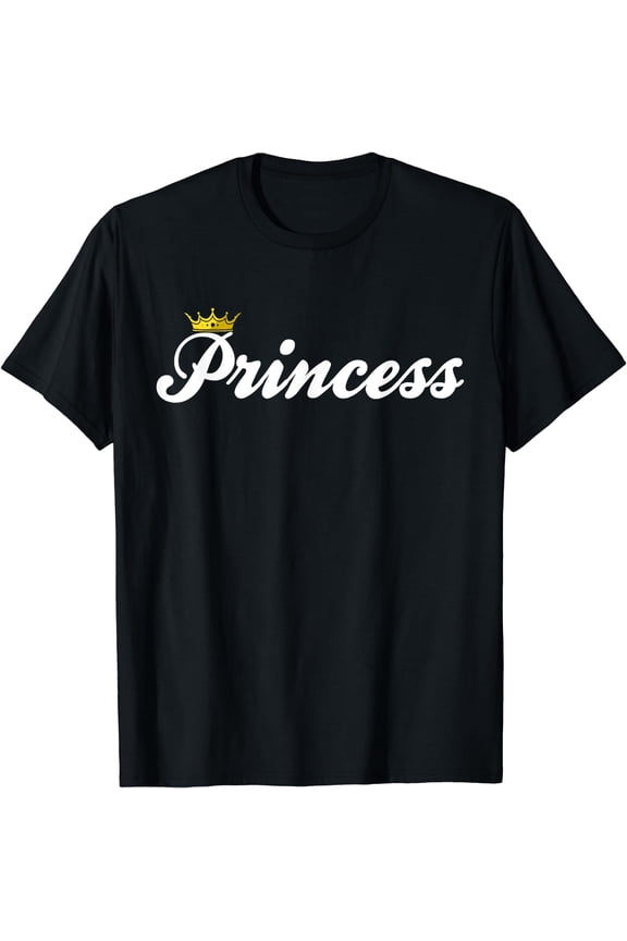 Princess with Crown funny Princess T-Shirt Black Small