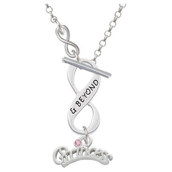Princess with Pink Crystal - To Infinity & Beyond Toggle Necklace