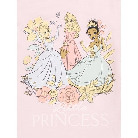 Princesses Baby Girl 2 Pack Short Sleeve Tee Shirts, Sizes 0/3 Months-24 Months