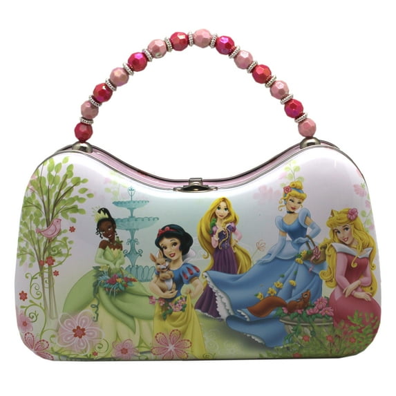 Princesses in the Park Light Blue/Pink Floral Hard Shell Kids Purse