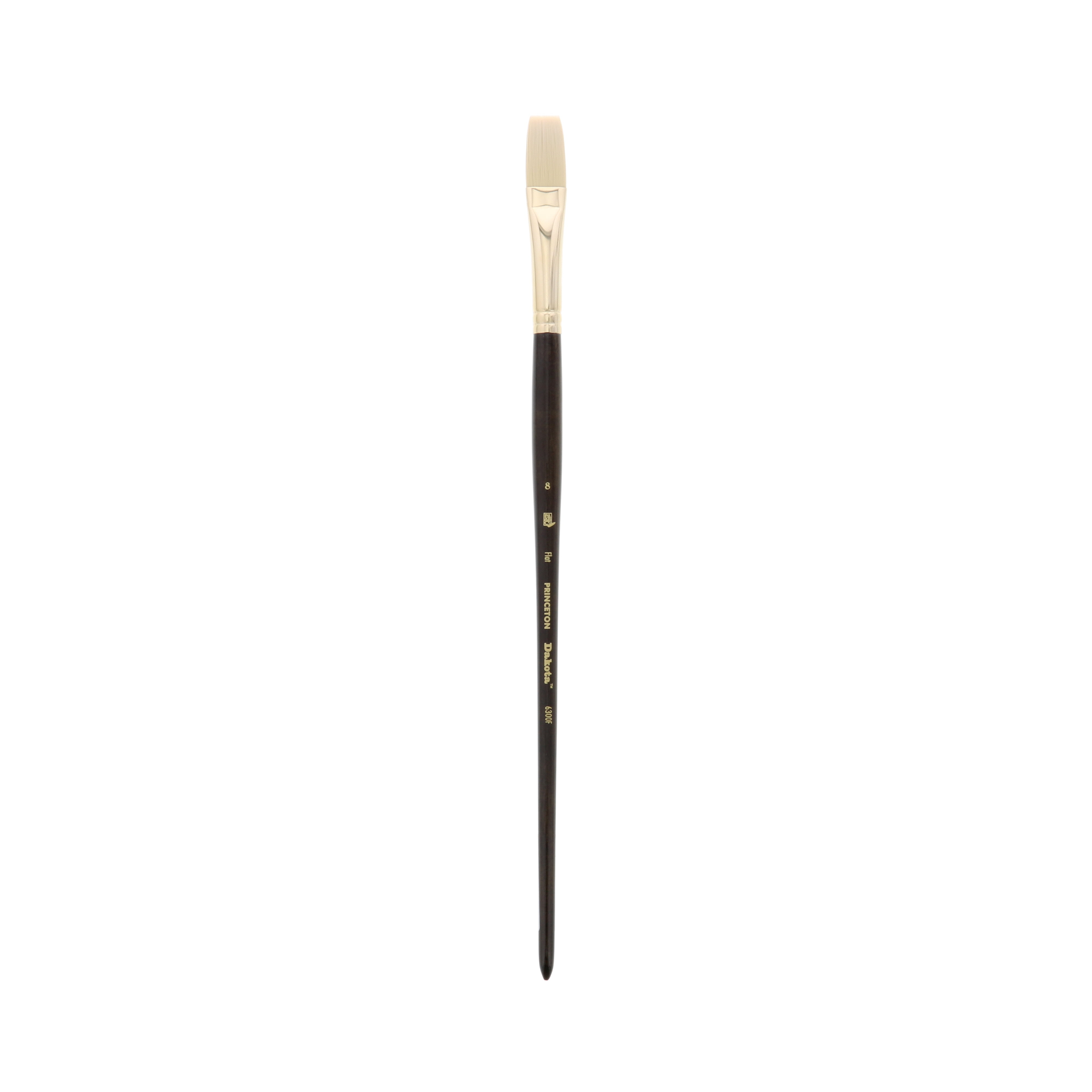 Princeton Dakota Paintbrush - Size 8 Synthetic Bristle For Oils & Acrylics - Dark Brown Handle